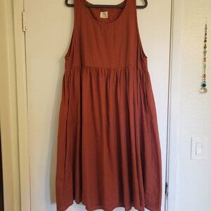 Linen Dress redwood color